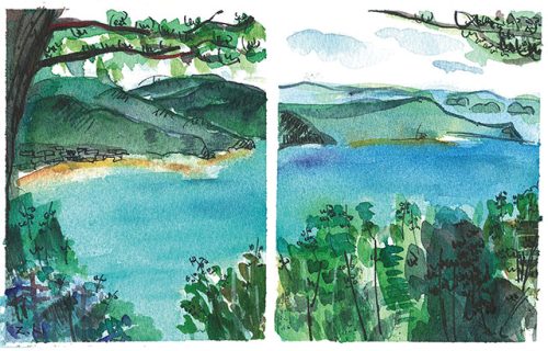 水彩萩城詰丸跡Ⅰ